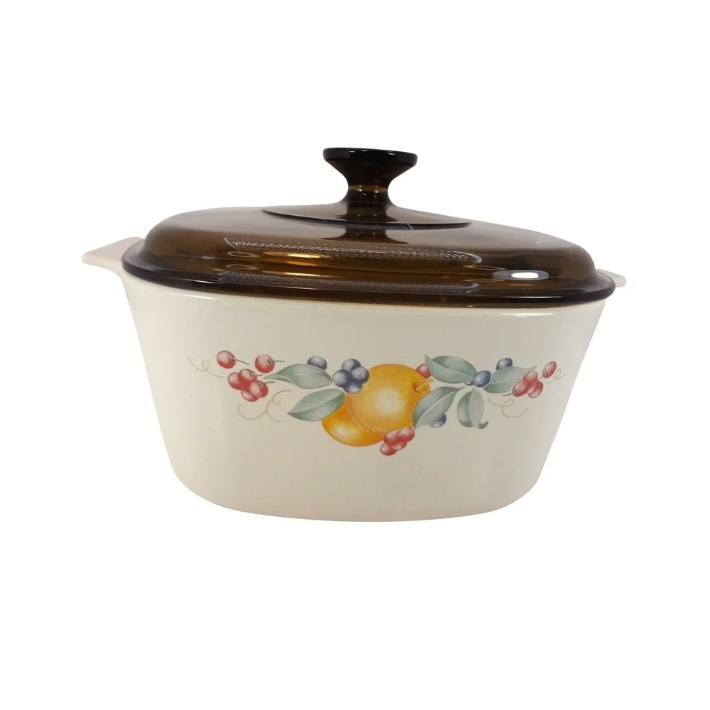 Corning‎ Ware Abundance Casserole Dish 5 Liter Excellent Amber Glass Lid